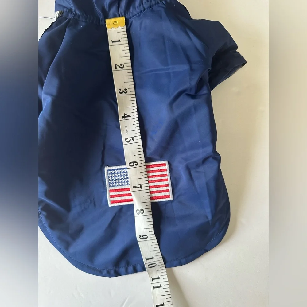 Dogs Navy Blue Hooded Jacket with Flag Patch‎